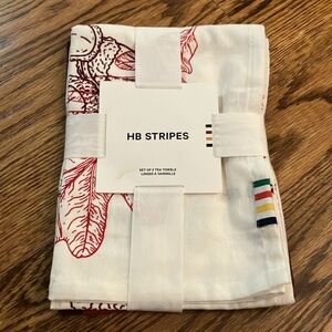 HB Stripes Tea Towel set of two. New with free reusable bag.